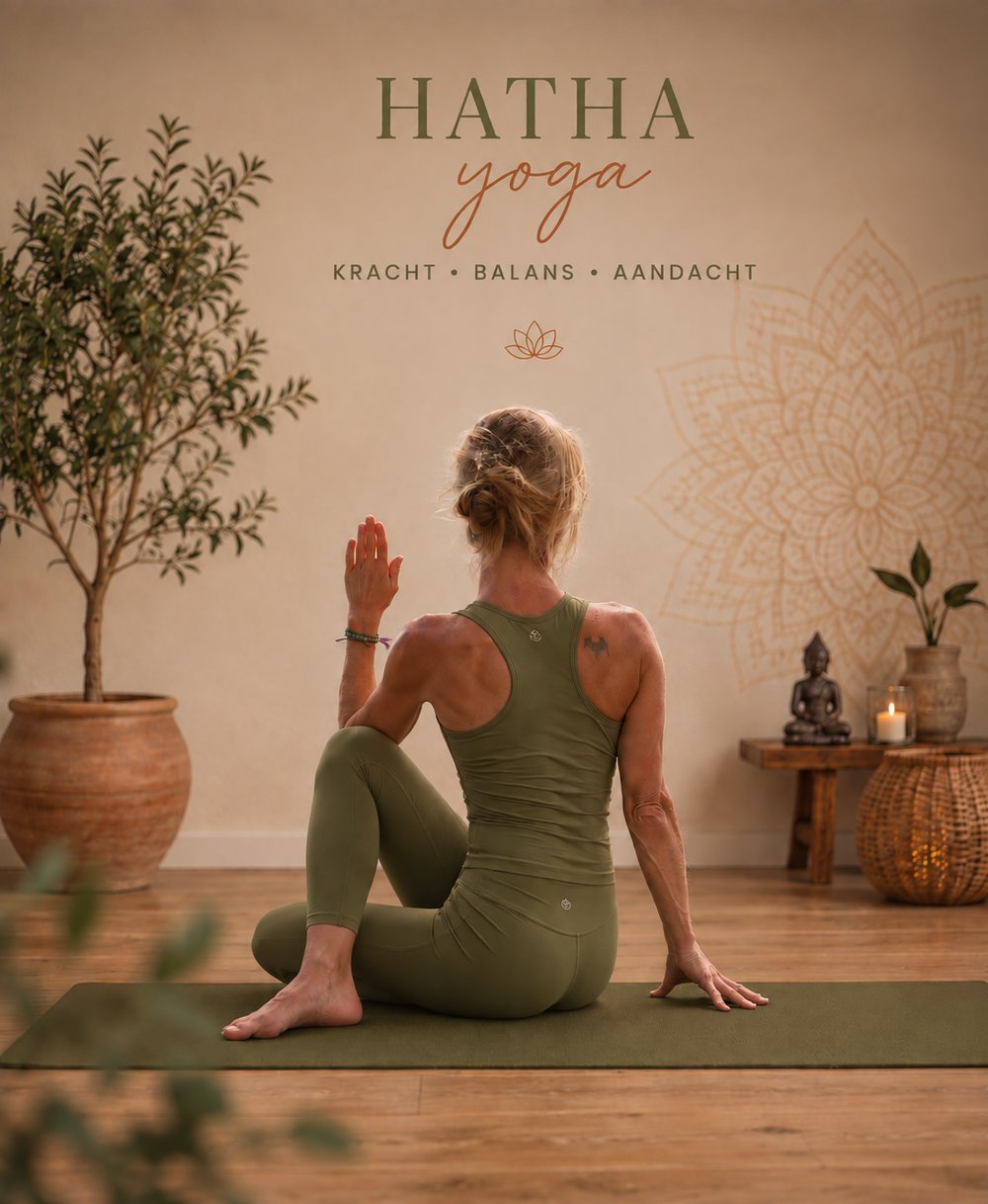 Hester Madelon in een hatha yoga-houding