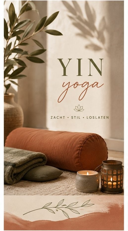 Poster yin yoga: zacht, stil, loslaten